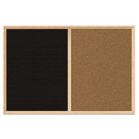 United Visual Products Enclosed Corkboard, 1 Door, 24"x36", 4" Fra UV3422-BLACK-BLACK